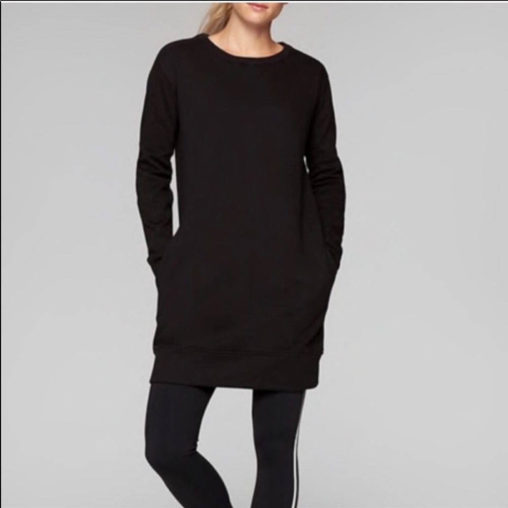 Athlete Lolo Sweatshirt Dress Black Long Sleeve Sm